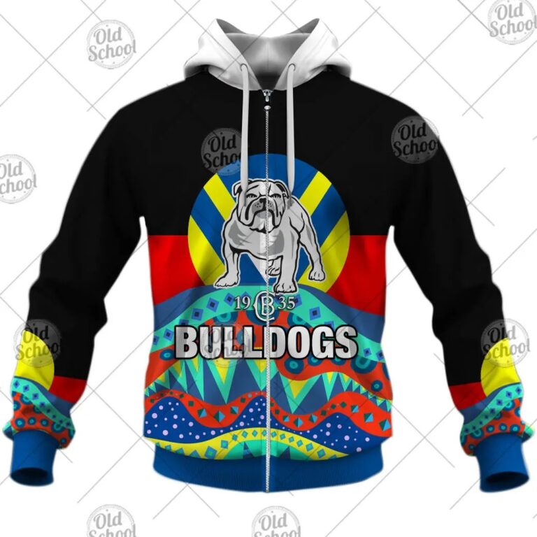 NRL Canterbury-Bankstown Bulldogs Dinky Di Lover Aboriginal Flag x Indigenous Zip Up Hoodie
