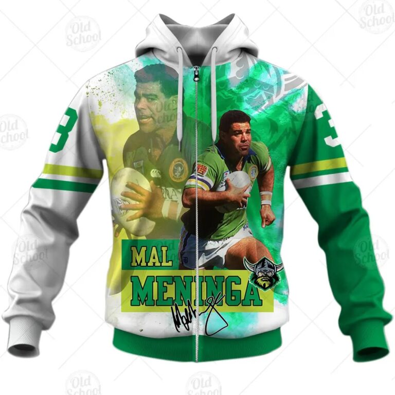 NRL Canberra Raiders Immortal Mal Meninga Zip Up Hoodie