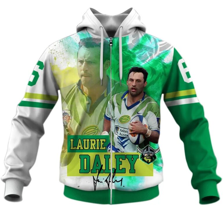 NRL Canberra Raiders Legend Laurie Daley Zip Up Hoodie