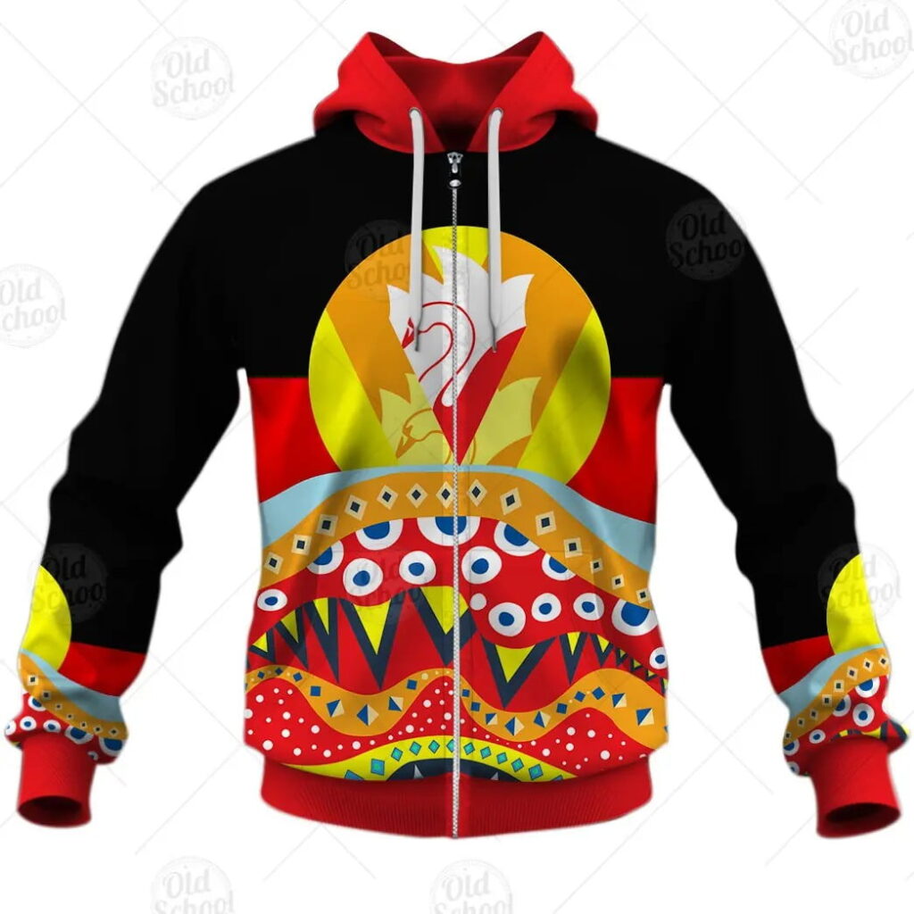 AFL Sydney Swans Dinky Di Lover Aboriginal Flag x Indigenous Zip Up Hoodie