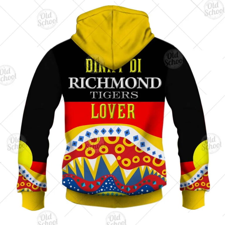 AFL Richmond Tigers Dinky Di Lover Aboriginal Flag x Indigenous Zip Up Hoodie