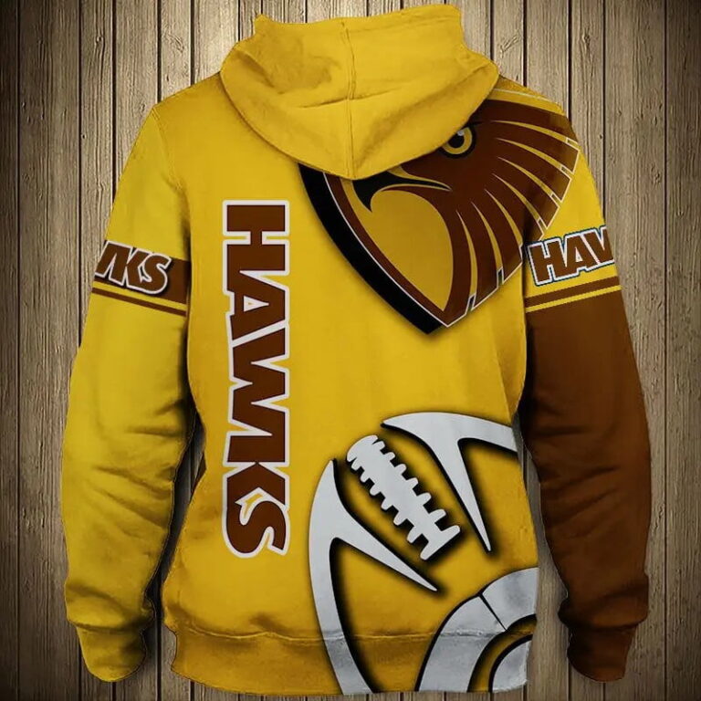 AFL Hawthorn Hawks Gold Zip Up Hoodie