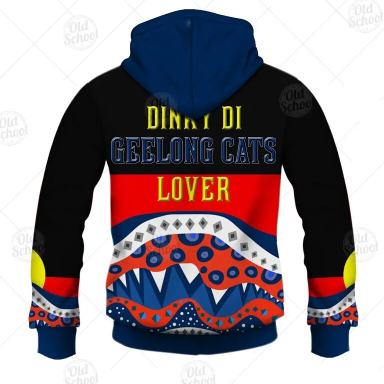 AFL Geelong Cats Dinky Di Lover Aboriginal Flag x Indigenous Zip Up Hoodie