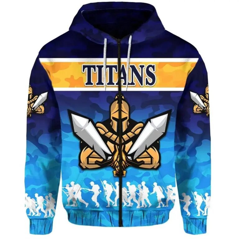 NRL Gold Coast Titans Anzac Day Zip Up Hoodie