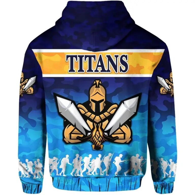 NRL Gold Coast Titans Anzac Day Zip Up Hoodie