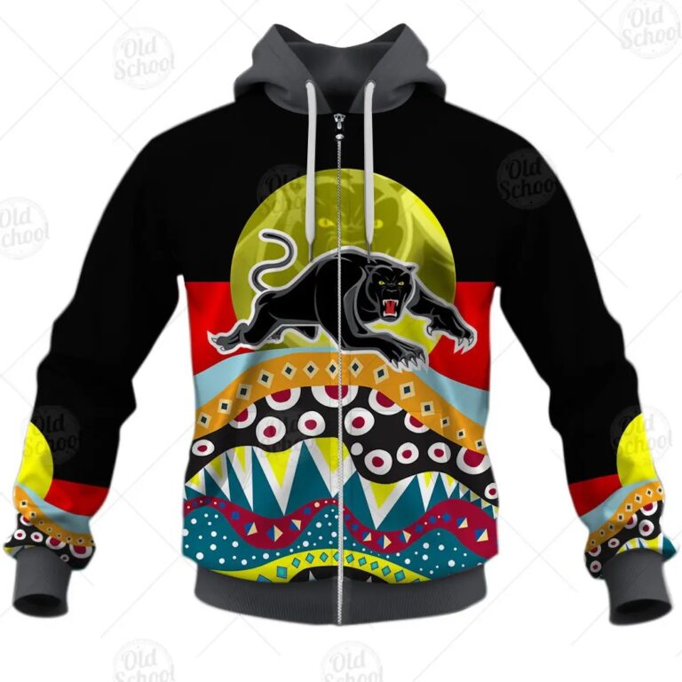 NRL Penrith Panthers Dinky Di Lover Aboriginal Flag x Indigenous Zip Up Hoodie