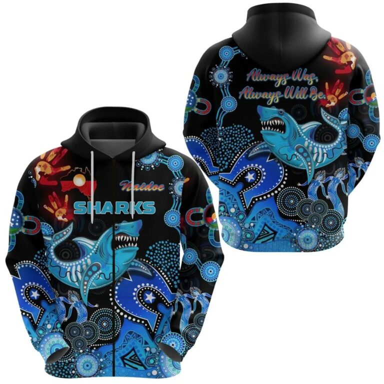 NRL Cronulla-Sutherland Sharks Naidoc Zip Up Hoodie
