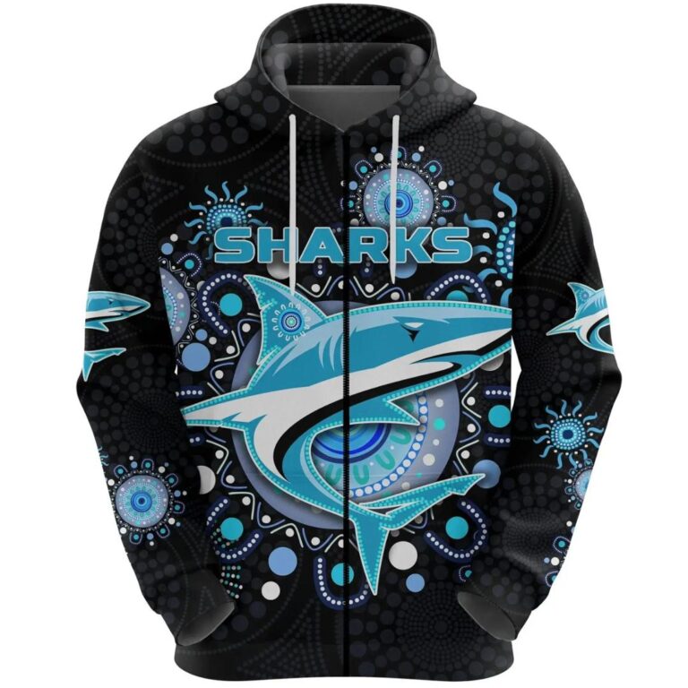 NRL Cronulla-Sutherland Sharks Indigenous Zip Up Hoodie