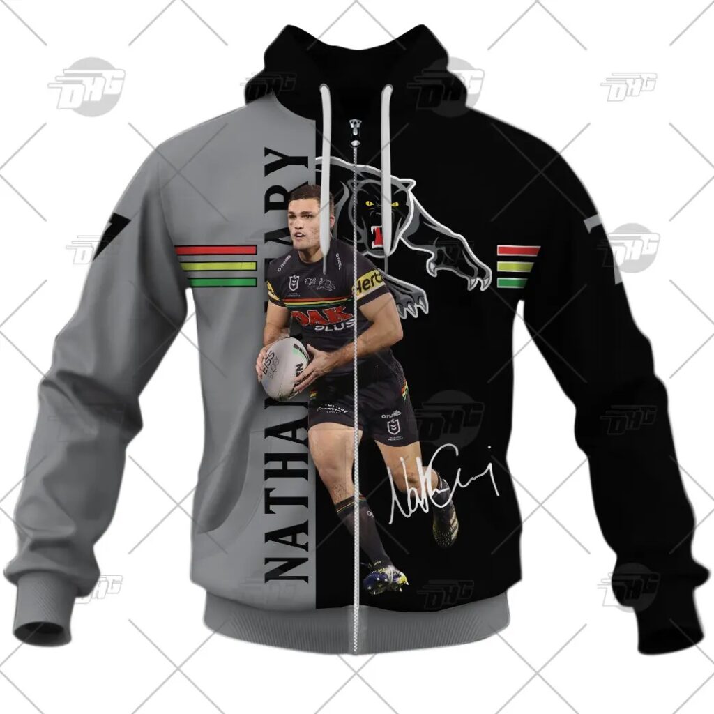 NRL Penrith Panthers Nathan Cleary Elite Player Style Zip Up Hoodie