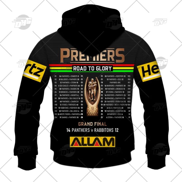 NRL Penrith Panthers Premiers 2021 Team Signatures Zip Up Hoodie