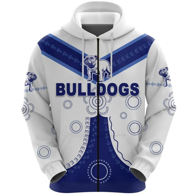 NRL Canterbury-Bankstown Bulldogs Simple Indigenous Zip Up Hoodie