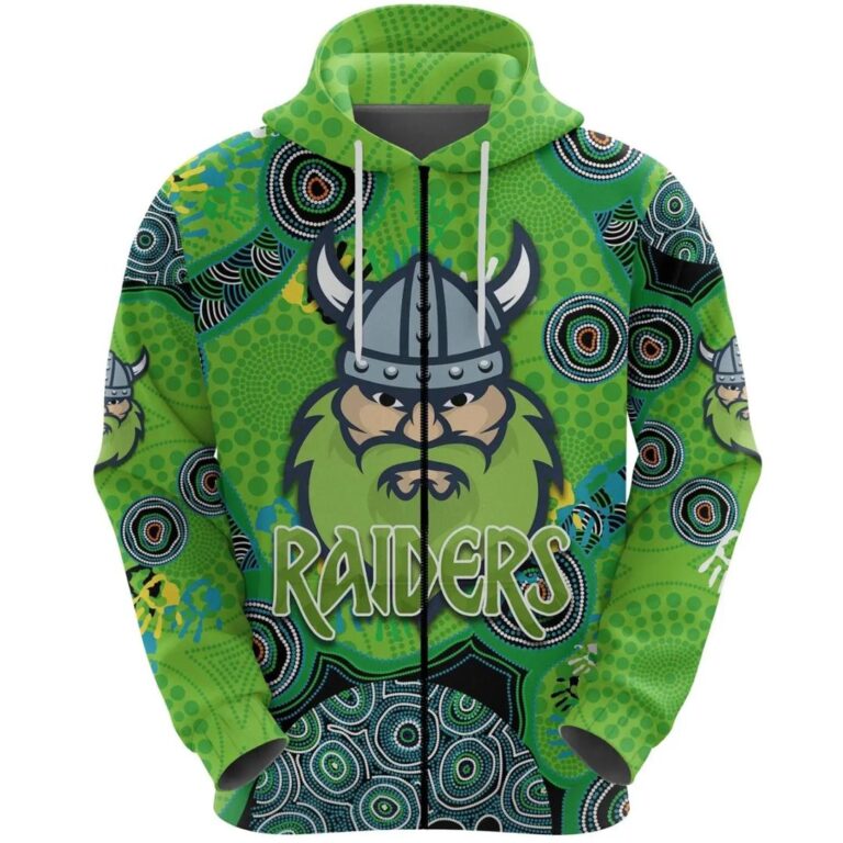 NRL Canberra Raiders Viking Indigenous Zip Up Hoodie