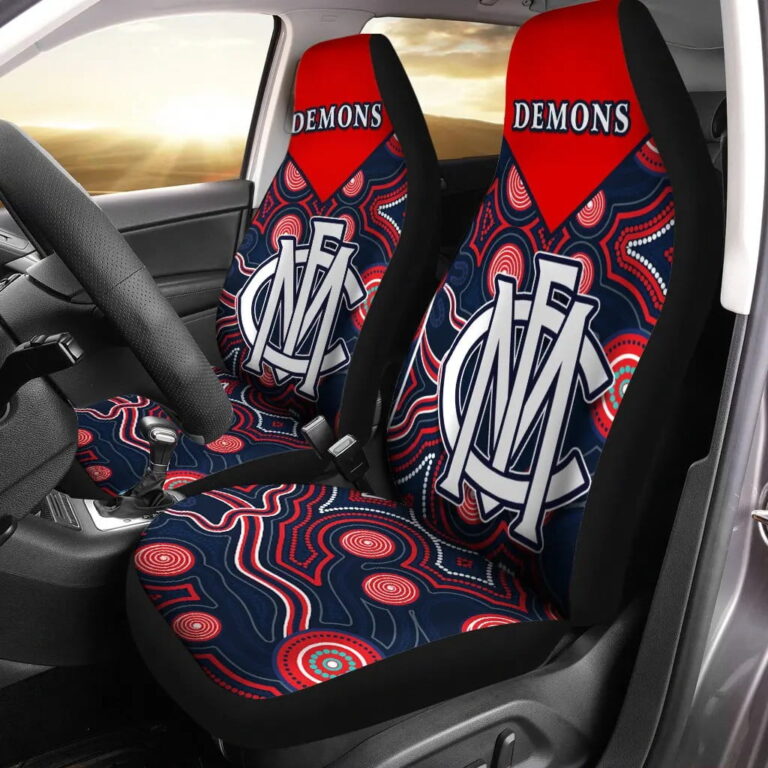 AFL Melbourne Demons Indigenous Car Seat Covers V2