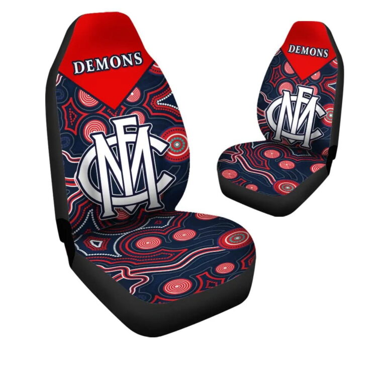 AFL Melbourne Demons Indigenous Car Seat Covers V2