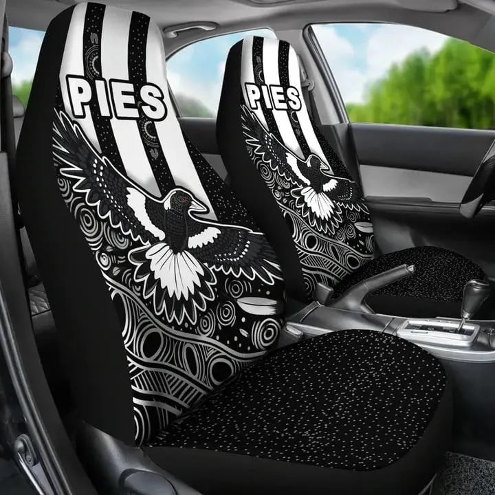 AFL Collingwood Magpies Black Car Seat Covers