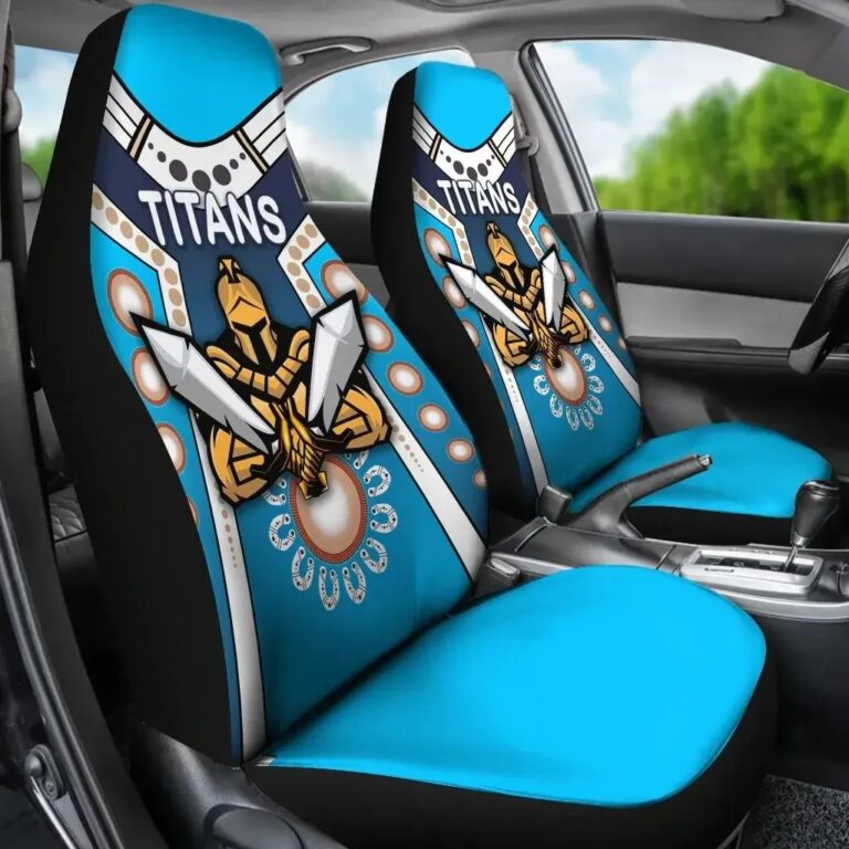 NRL Gold Coast Titans Gladiator Simple Indigenous Car Seat Covers