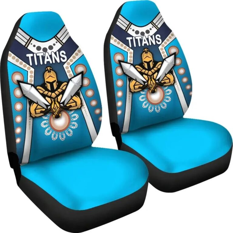 NRL Gold Coast Titans Gladiator Simple Indigenous Car Seat Covers