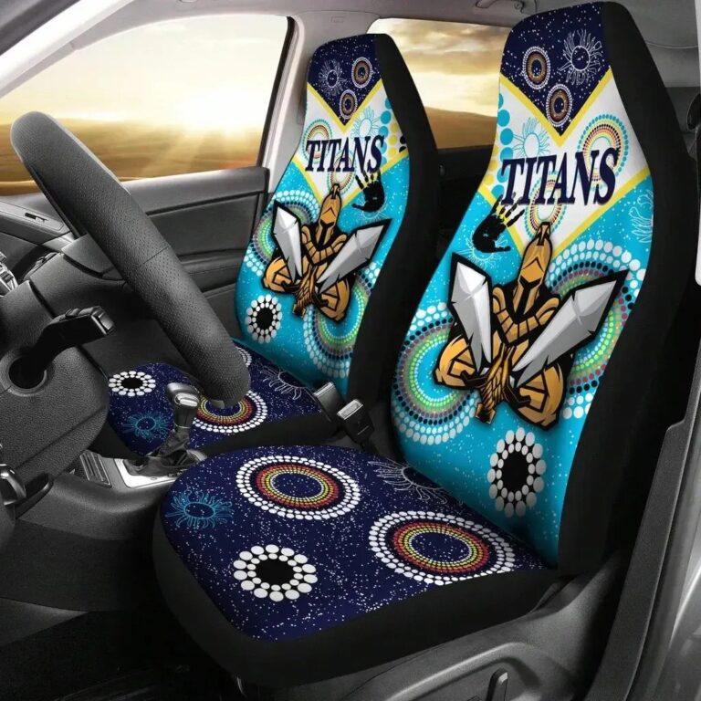 NRL Gold Coast Titans Gladiator Unique Indigenous Car Seat Covers