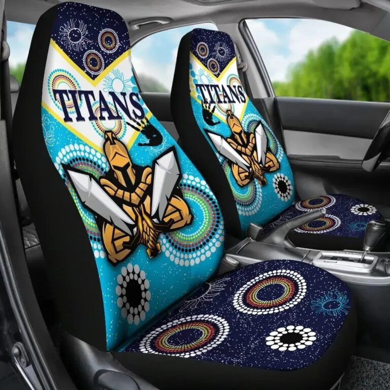 NRL Gold Coast Titans Gladiator Unique Indigenous Car Seat Covers