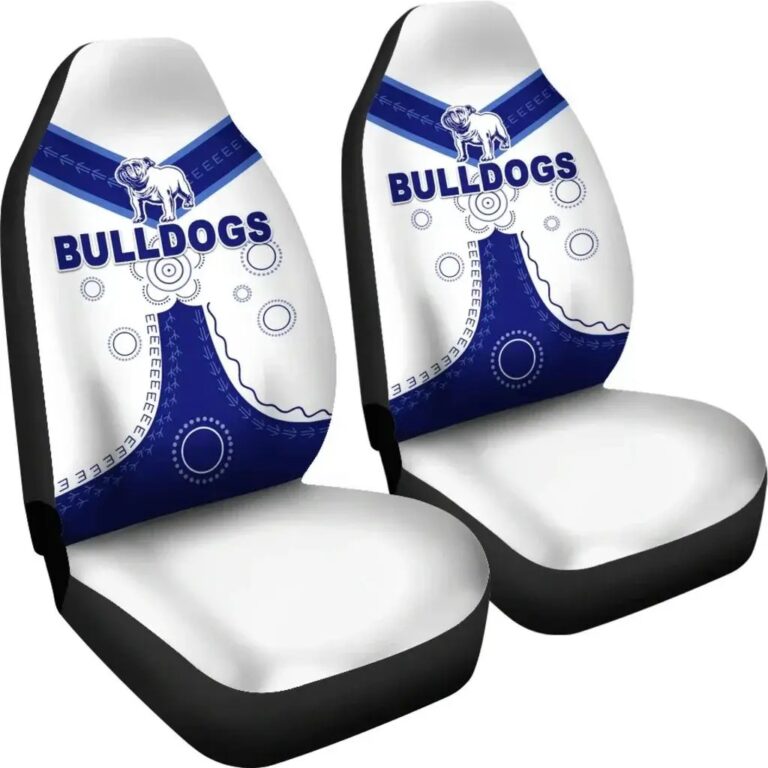NRL Canterbury Bankstown Bulldogs - Simple Indigenous Car Seat Covers