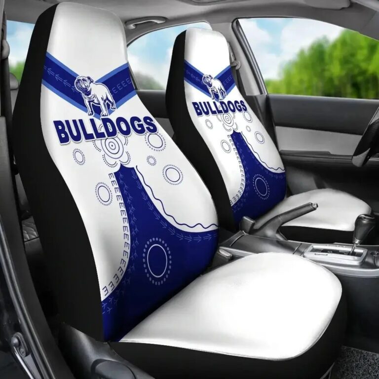 NRL Canterbury Bankstown Bulldogs - Simple Indigenous Car Seat Covers