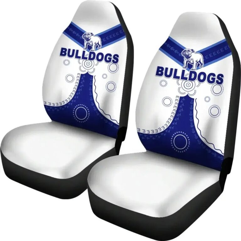 NRL Canterbury Bankstown Bulldogs - Simple Indigenous Car Seat Covers