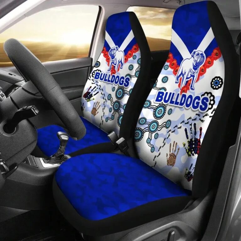 NRL Canterbury Bankstown Bulldogs - Anzac Day Indigenous Car Seat Covers