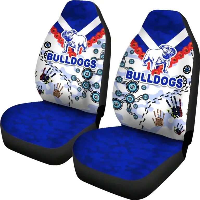 NRL Canterbury Bankstown Bulldogs - Anzac Day Indigenous Car Seat Covers