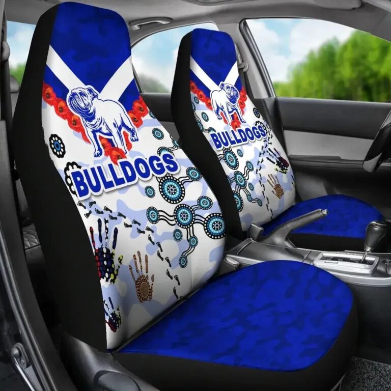 NRL Canterbury Bankstown Bulldogs - Anzac Day Indigenous Car Seat Covers
