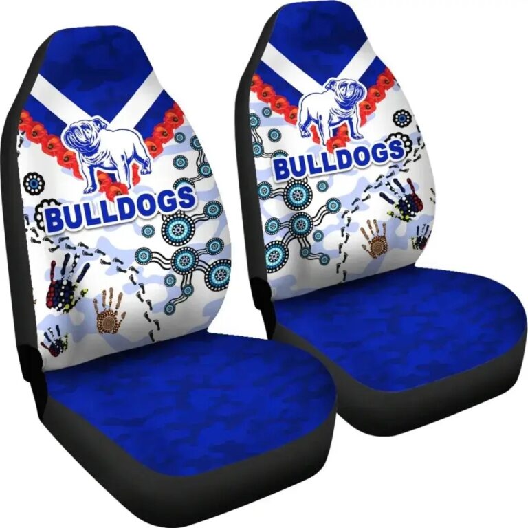 NRL Canterbury Bankstown Bulldogs - Anzac Day Indigenous Car Seat Covers