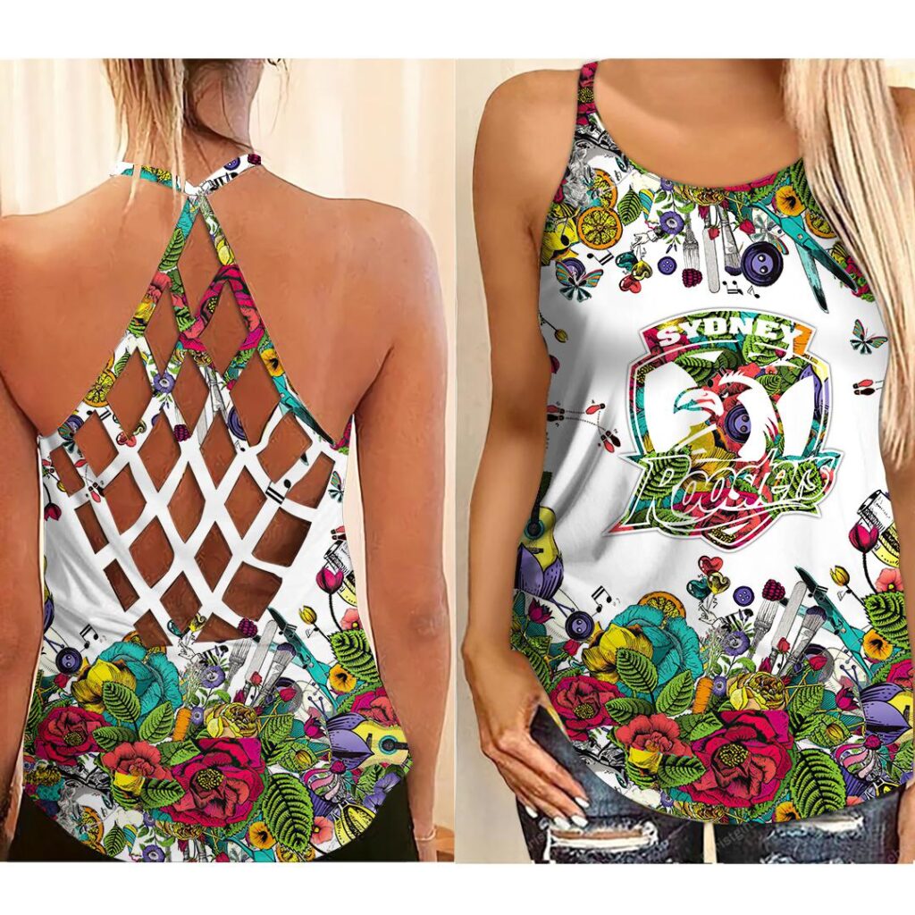NRL Sydney Roosters | Women's Criss Cross Tanktop/Hollow Tank Top/Legging