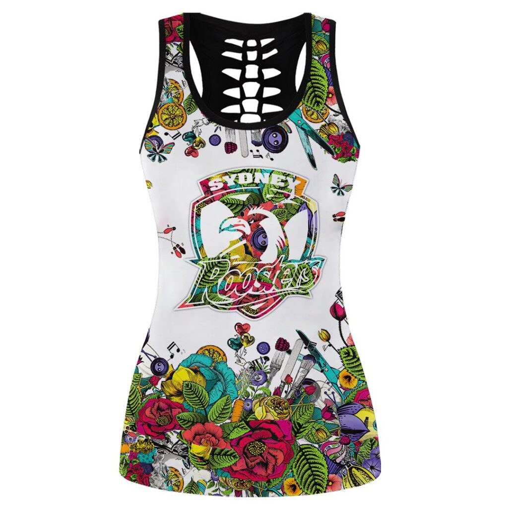 NRL Sydney Roosters | Women's Criss Cross Tanktop/Hollow Tank Top/Legging