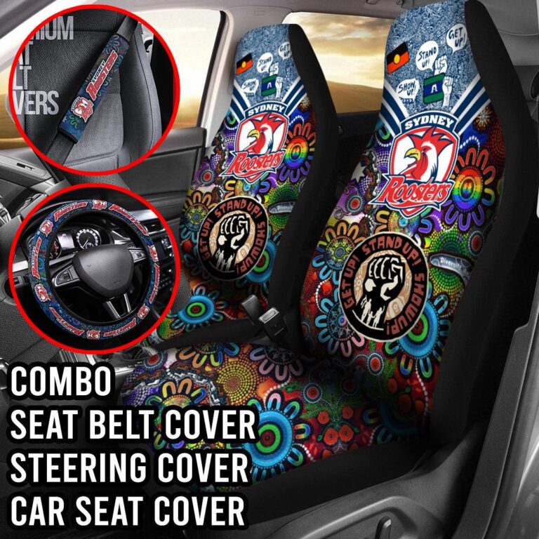 NRL Sydney Roosters | Seat Belt | Steering | Car Seat Covers
