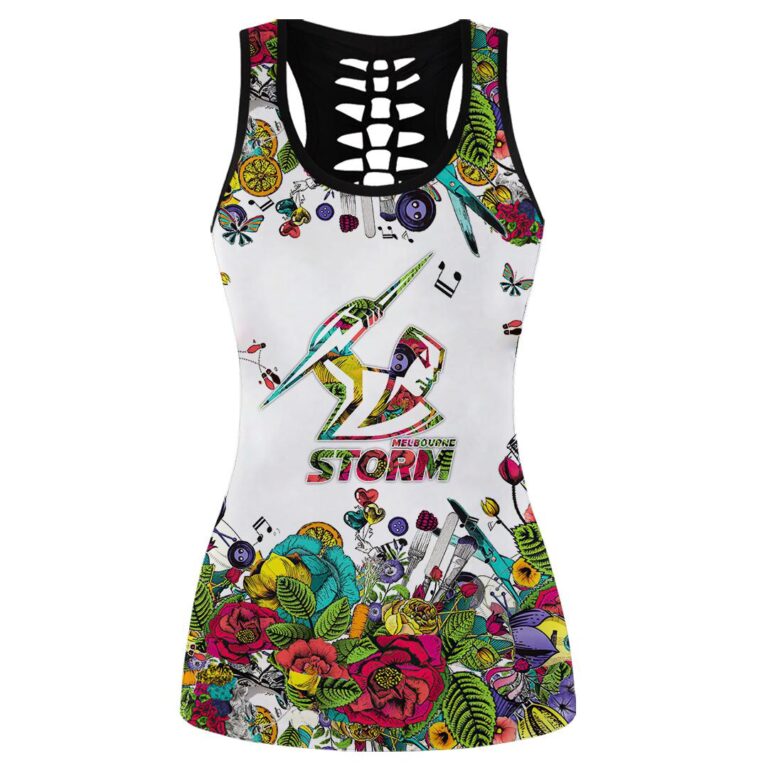 NRL Melbourne Storm | Women's Criss Cross Tanktop/Hollow Tank Top/Legging