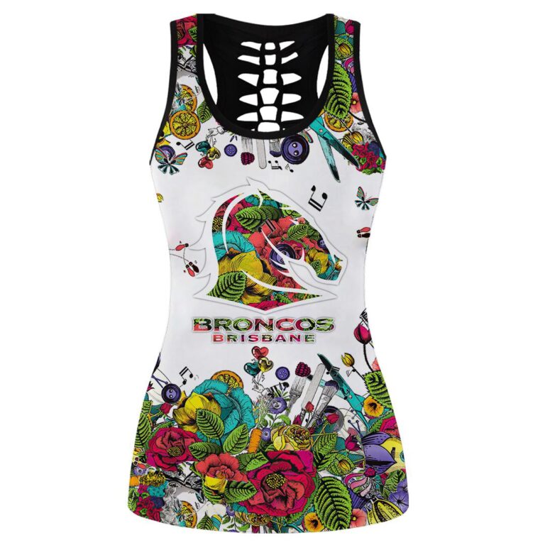 NRL Brisbane Broncos | Women's Criss Cross Tanktop/Hollow Tank Top/Legging