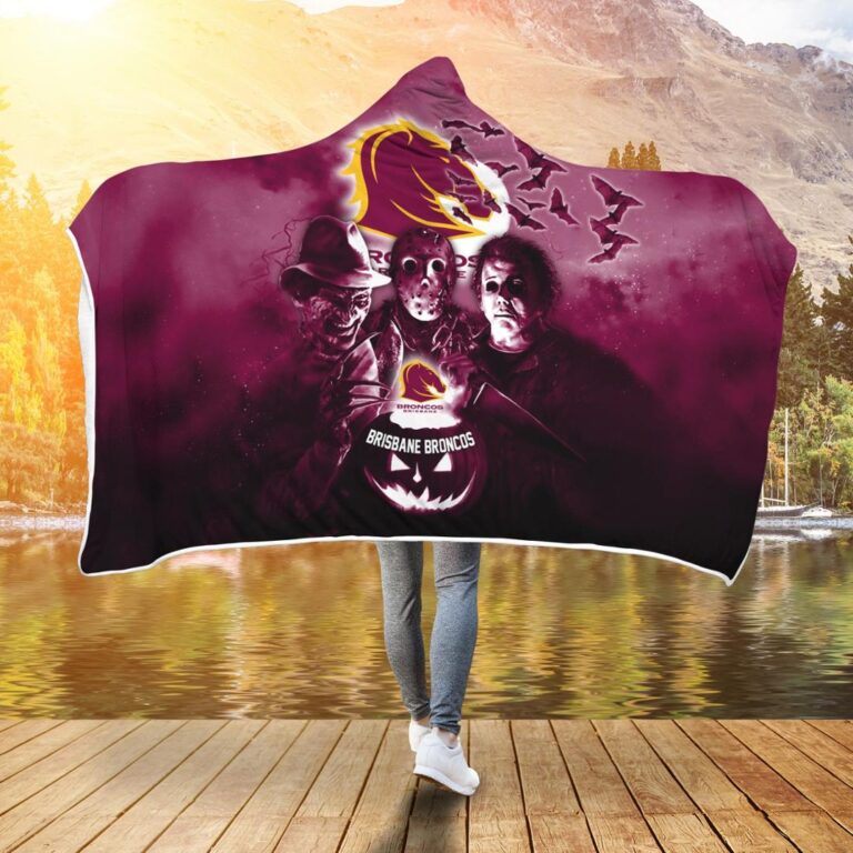 NRL Brisbane Broncos Halloween Hooded Blanket