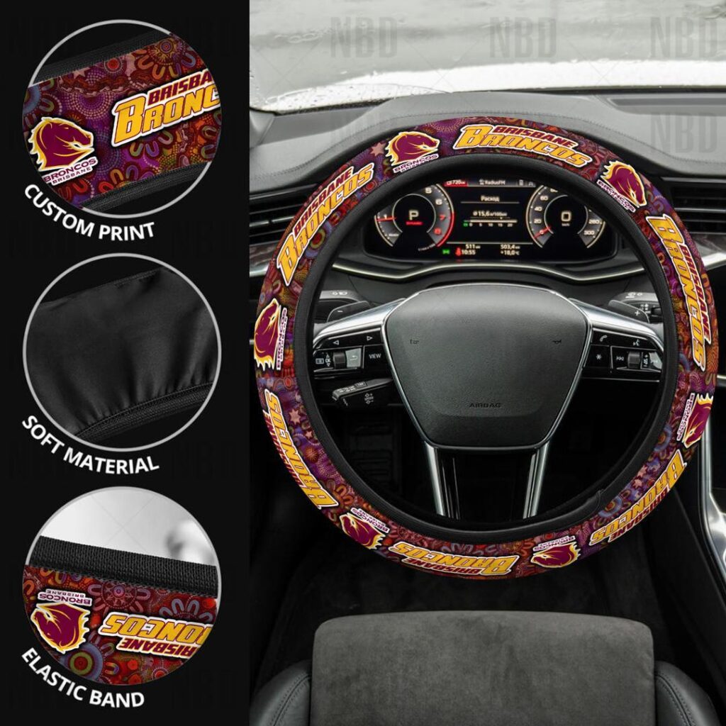 NRL Brisbane Broncos | Seat Belt | Steering | Car Seat Covers