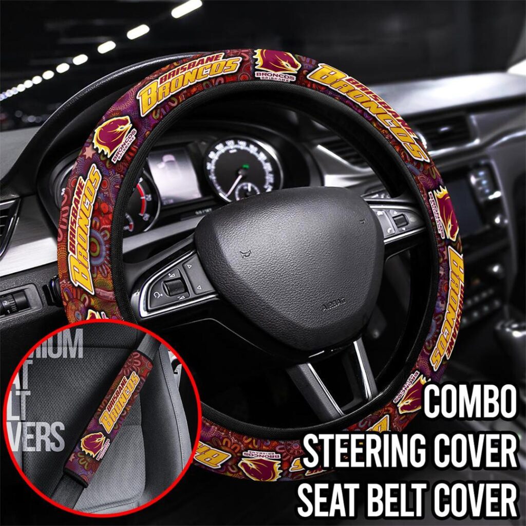 NRL Brisbane Broncos | Seat Belt | Steering | Car Seat Covers