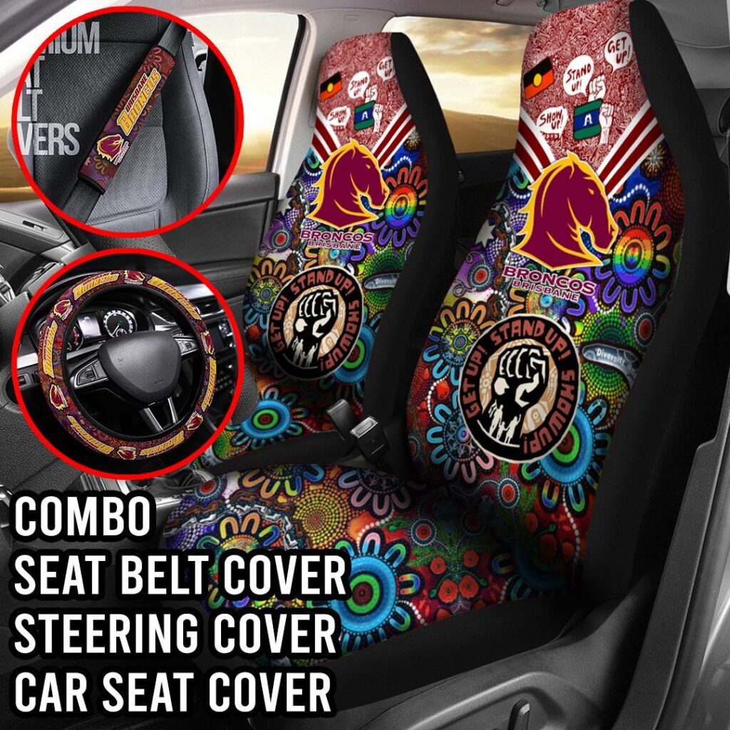 NRL Brisbane Broncos | Seat Belt | Steering | Car Seat Covers