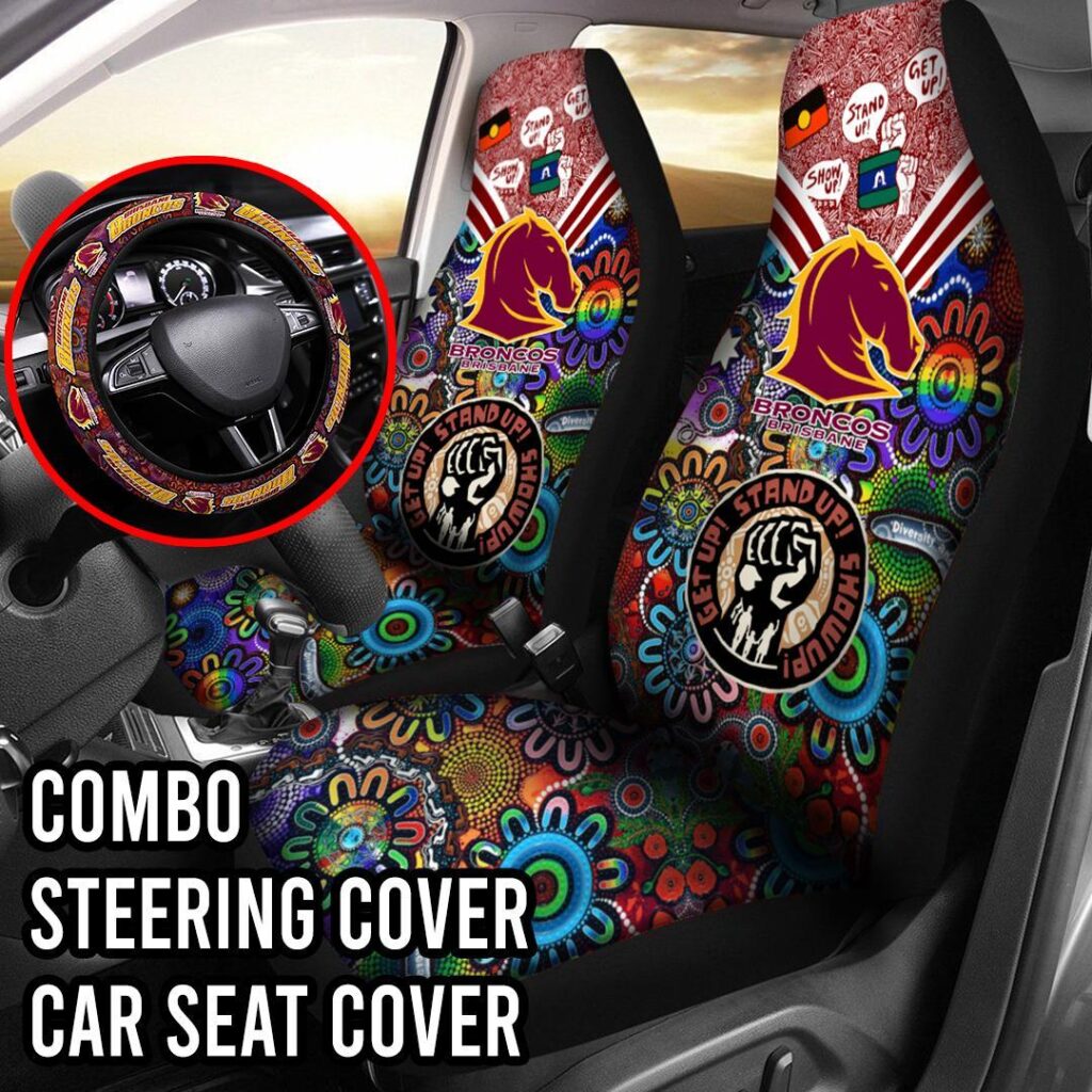 NRL Brisbane Broncos | Seat Belt | Steering | Car Seat Covers