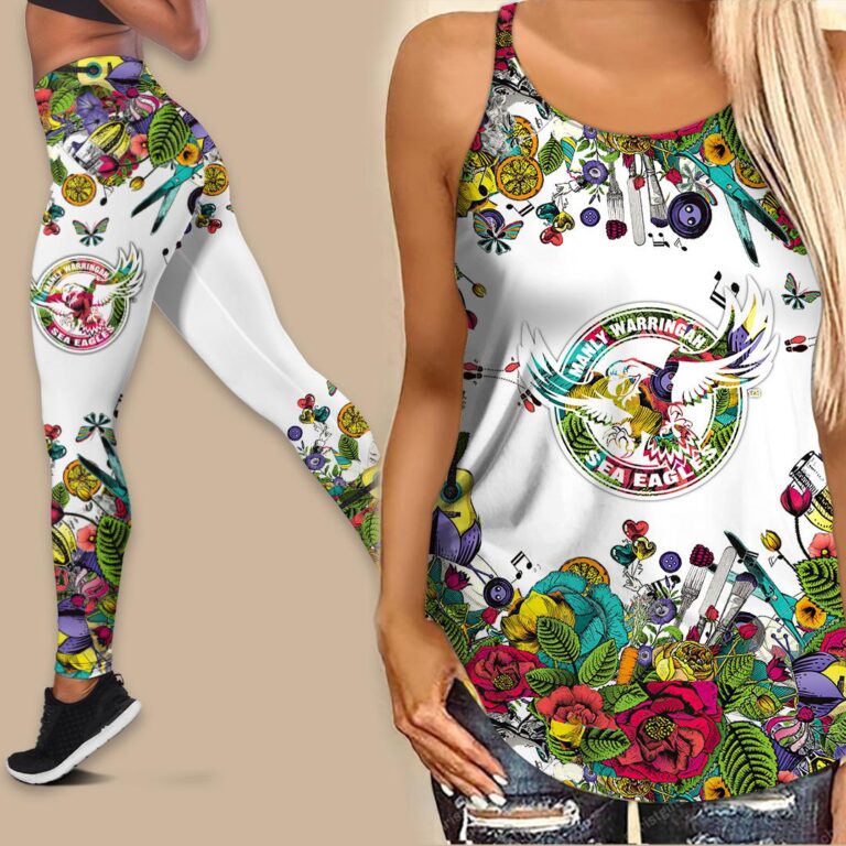 NRL Manly Warringah Sea Eagles | Women's Criss Cross Tanktop/Hollow Tank Top/Legging