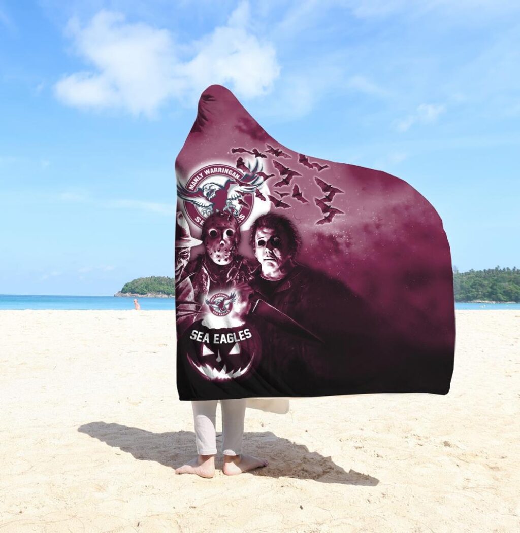 NRL Manly Warringah Sea Eagles Halloween Hooded Blanket
