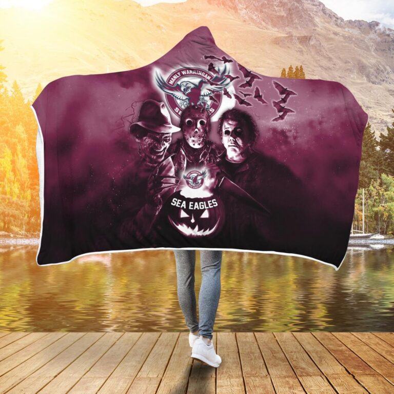 NRL Manly Warringah Sea Eagles Halloween Hooded Blanket