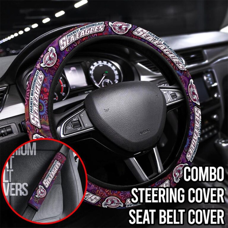 NRL Manly Warringah Sea Eagles | Seat Belt | Steering | Car Seat Covers