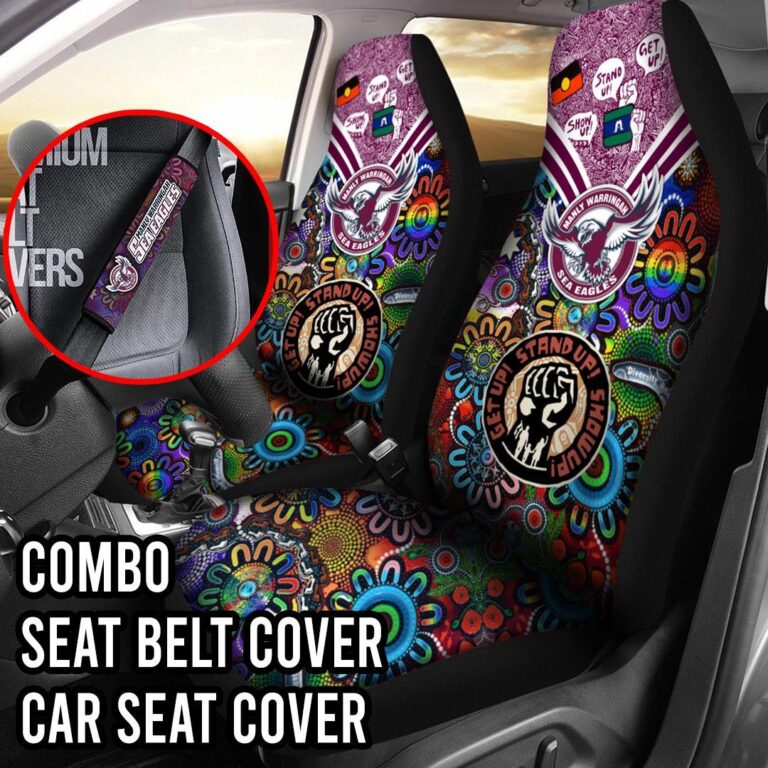 NRL Manly Warringah Sea Eagles | Seat Belt | Steering | Car Seat Covers
