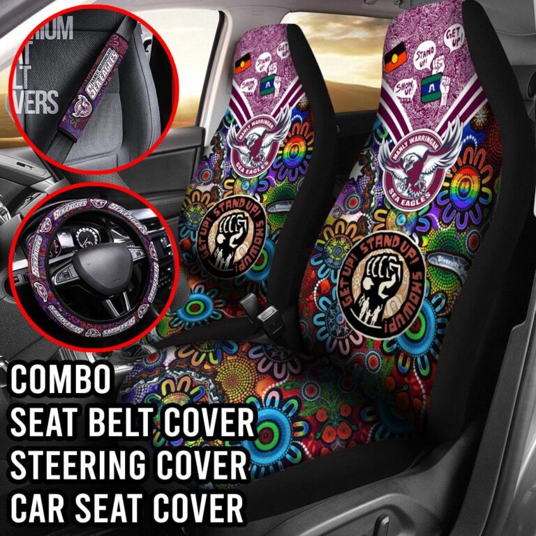 NRL Manly Warringah Sea Eagles | Seat Belt | Steering | Car Seat Covers