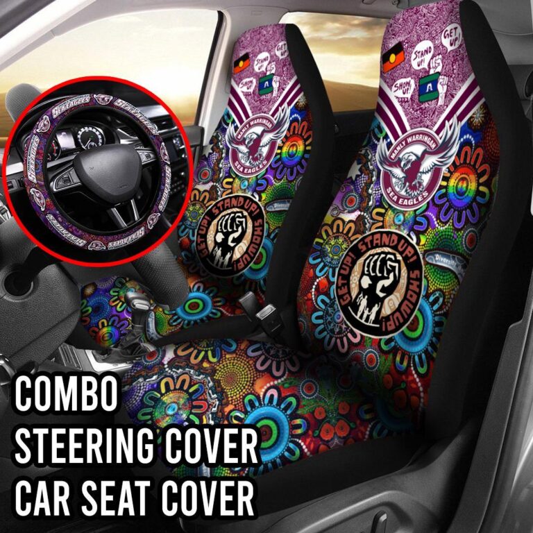 NRL Manly Warringah Sea Eagles | Seat Belt | Steering | Car Seat Covers