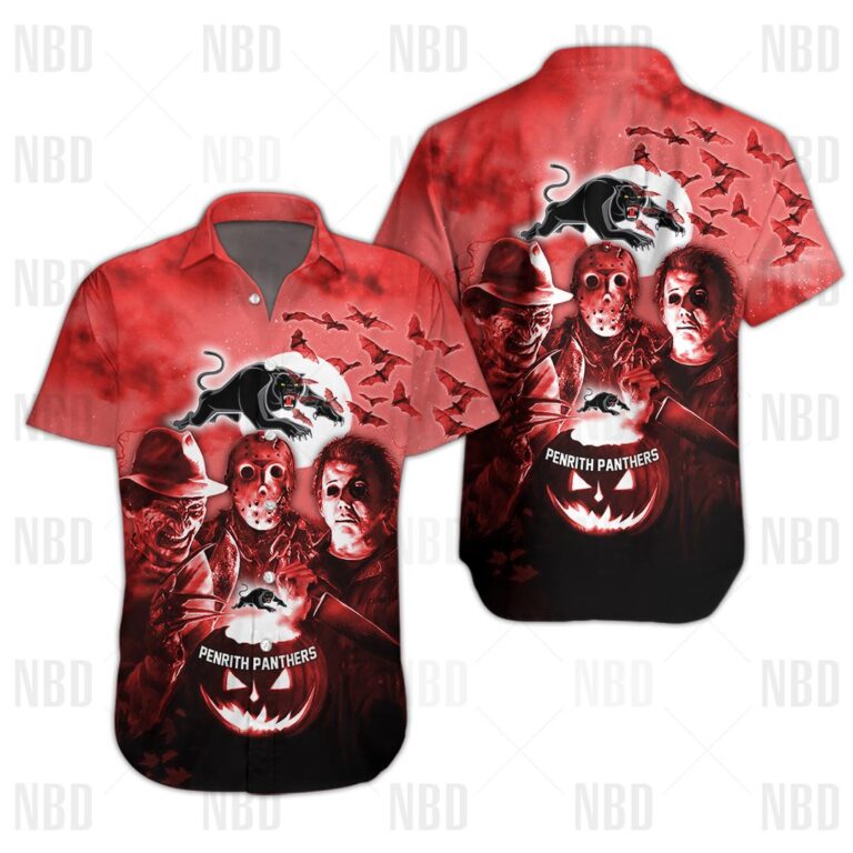 NRL Penrith Panthers Halloween Zip Hoodie T Shirt Long Sleeve Hawaiian