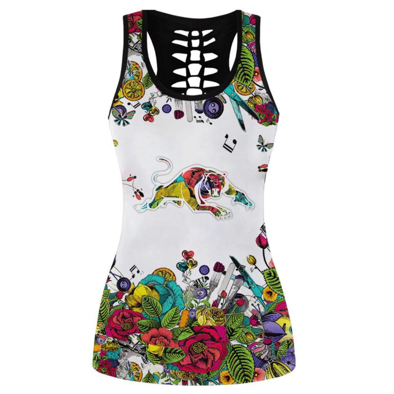 NRL Penrith Panthers | Women's Criss Cross Tanktop/Hollow Tank Top/Legging