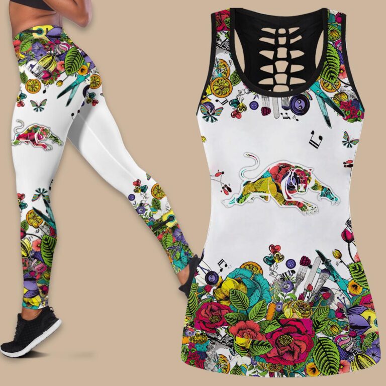 NRL Penrith Panthers | Women's Criss Cross Tanktop/Hollow Tank Top/Legging